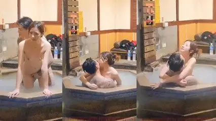 网爆流出网红情侣在日本的温泉日逼，爽的飞起 女忍身材真不错