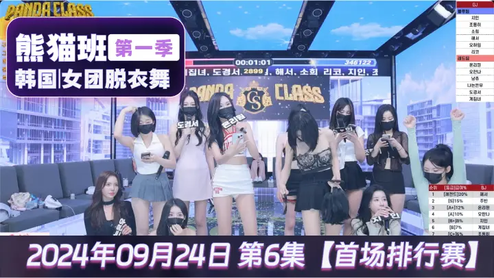 熊猫班韩国女团脱衣舞第一季2024年09月24日第6集【首场排行赛】4-1