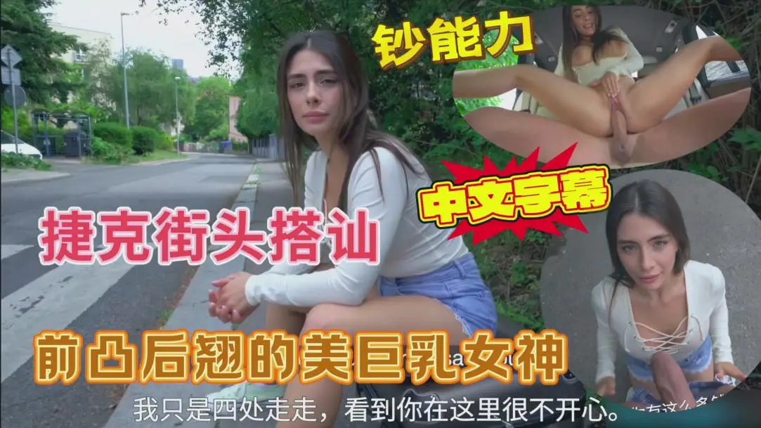 捷克街头搭讪前凸后翘的美巨乳女神出高价户外打野战