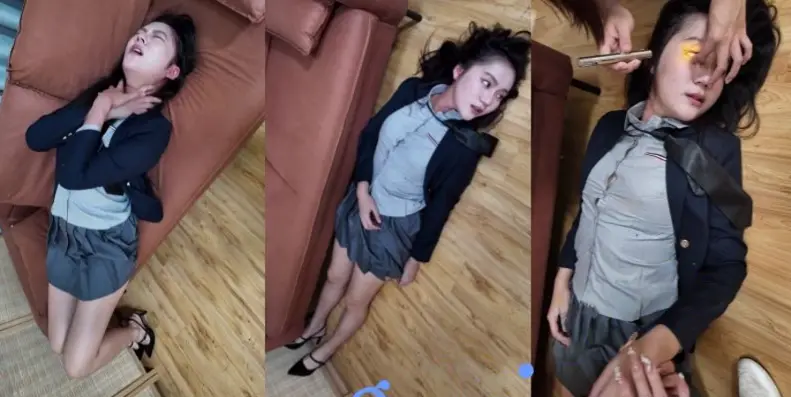 冰恋新片校园毒杀案，极品校花被毒杀后摆弄美体翻眼