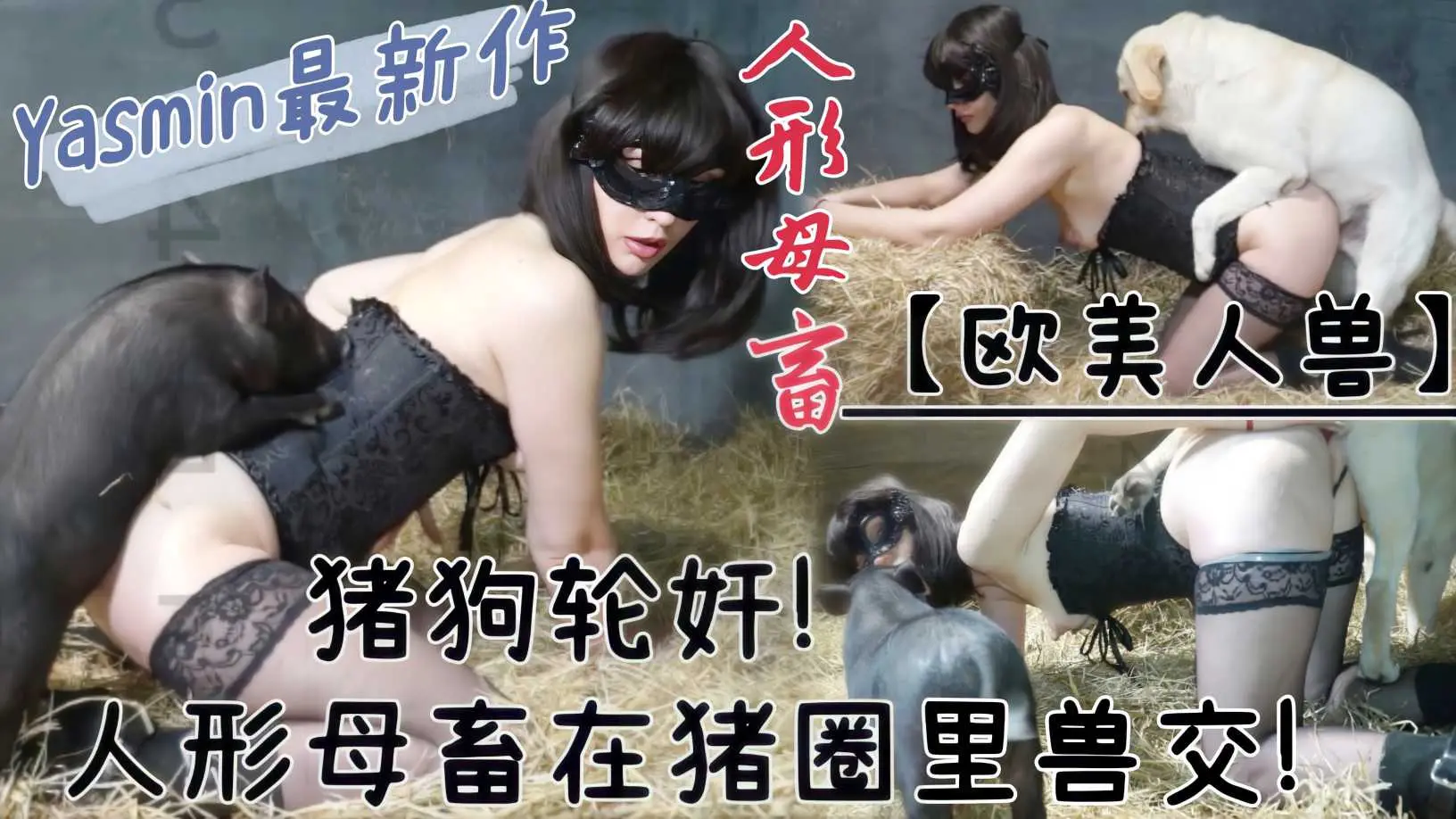 【最新人兽】黑丝人性母畜在猪圈兽交！被猪狗一起轮奸到高潮