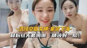 约炮探花[清纯空姐女神紫贤下海]和粉丝无套啪啪，射一脸精液在线播放-成人视频