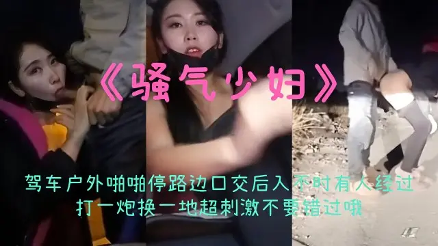 2023【骚气少妇】户外驾车啪啪停路口口交后入不时有人经过打一炮换一地