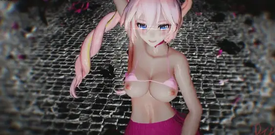 MMD虚拟歌姬Luka巨乳肉弹，淫荡骚穴被爆操内射狂喷
