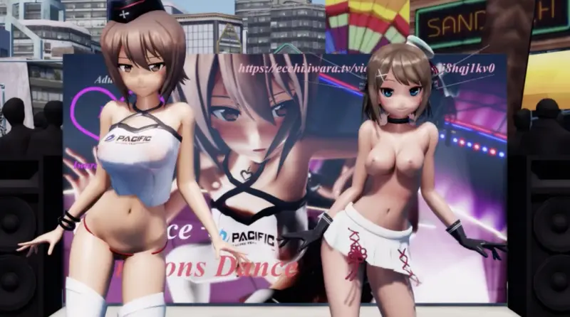 MMD巨乳尤物淫荡热舞，骚逼狂浪扭动勾引痴汉
