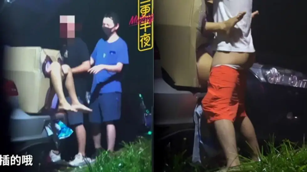 外站大神三更半夜系列满足变态老公的要求将老婆装箱子里野外放置邀请路人随便玩.