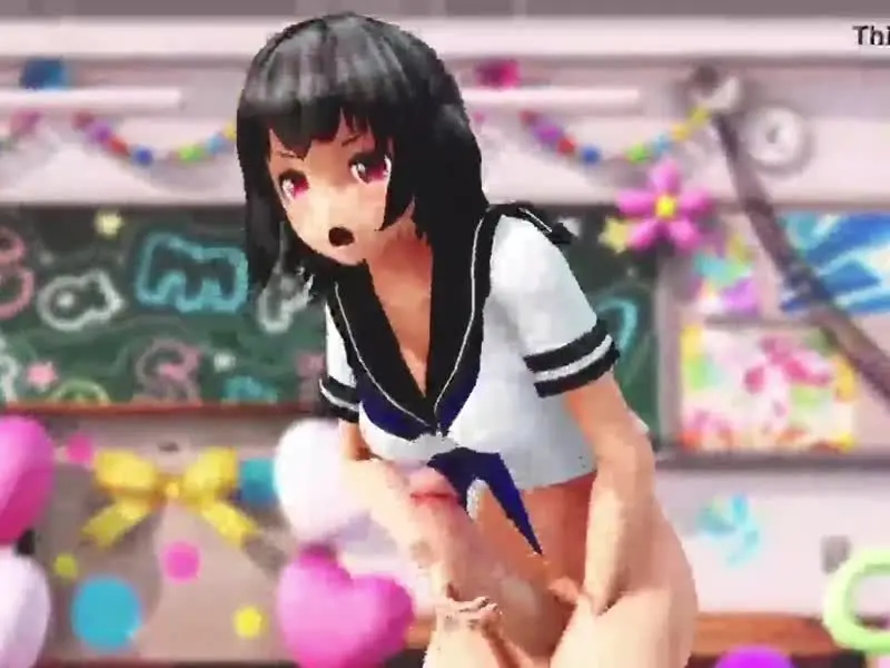 MMD 极品扶他伪娘 双根齐入 骚穴爆操 淫汁狂喷