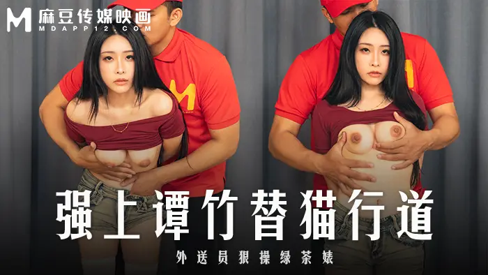 【艾悠】强上谭竹替猫行道_外送员很操绿茶婊