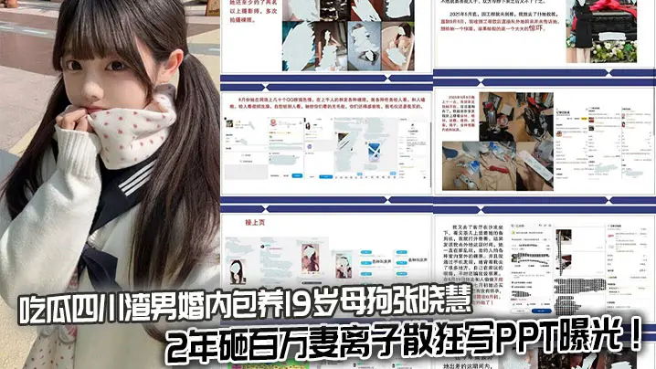 吃瓜四川渣男婚内包养19岁母狗张晓慧 2年砸百万妻离子散狂写PPT曝光！