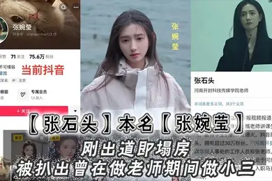张石头本名张婉莹刚出道即塌房被扒出曾在做老师期间做小三网上还流传出两部不雅视频
