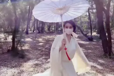 汉服游玩小树林