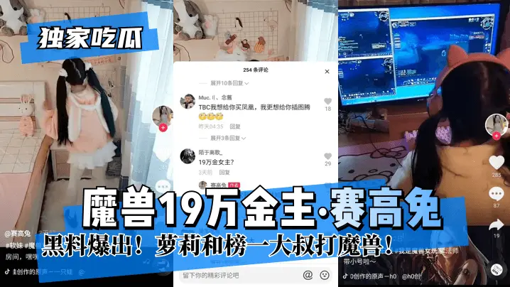 【独家吃瓜】魔兽19万金主“赛高兔”黑料爆出！萝莉和榜一大叔打魔兽！!
